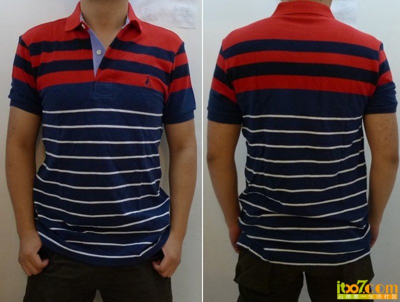 小k的店 5.13 潮牌宾波<em>刺绣</em>T新款 横条纹POLO